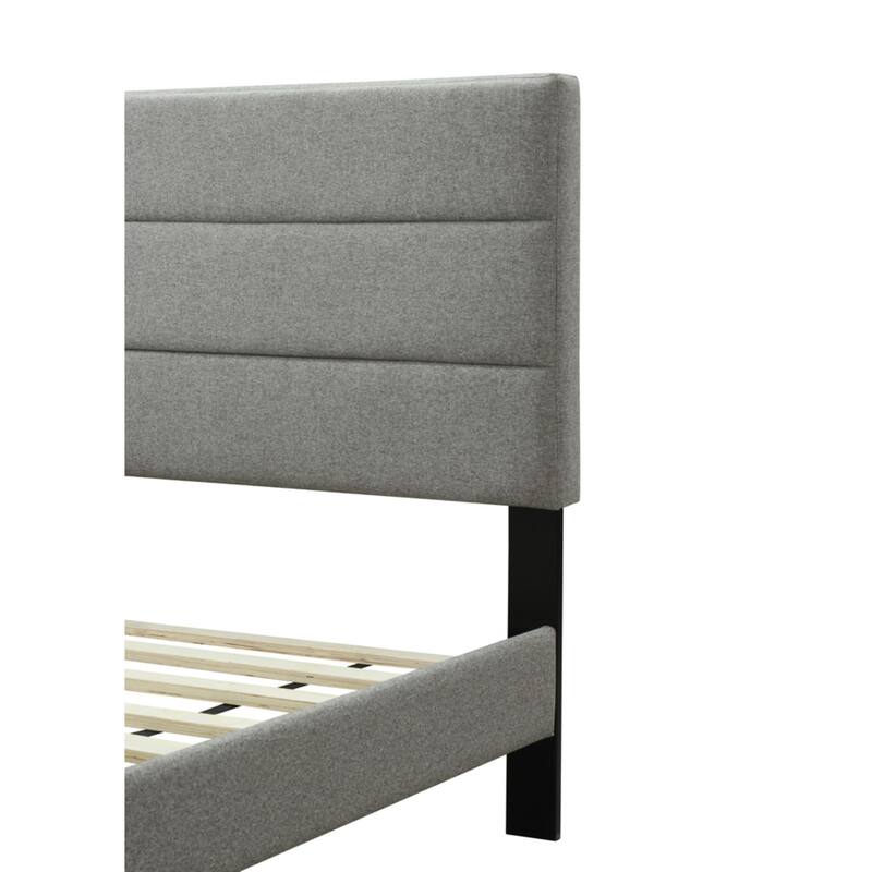 Twin Size Bed in a Box with USB Charging and Gray Channel Headboard