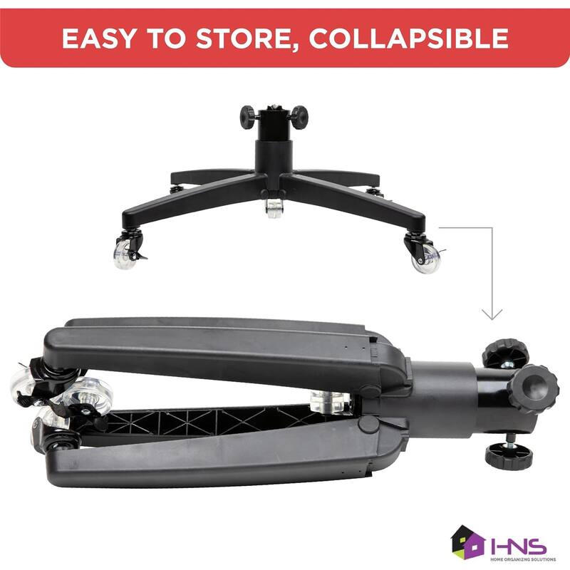 Rolling Christmas Tree Stand for up to 9 Foot Artificial Trees - Heavy-Duty Artificial Xmas Tree Stand Base - Black