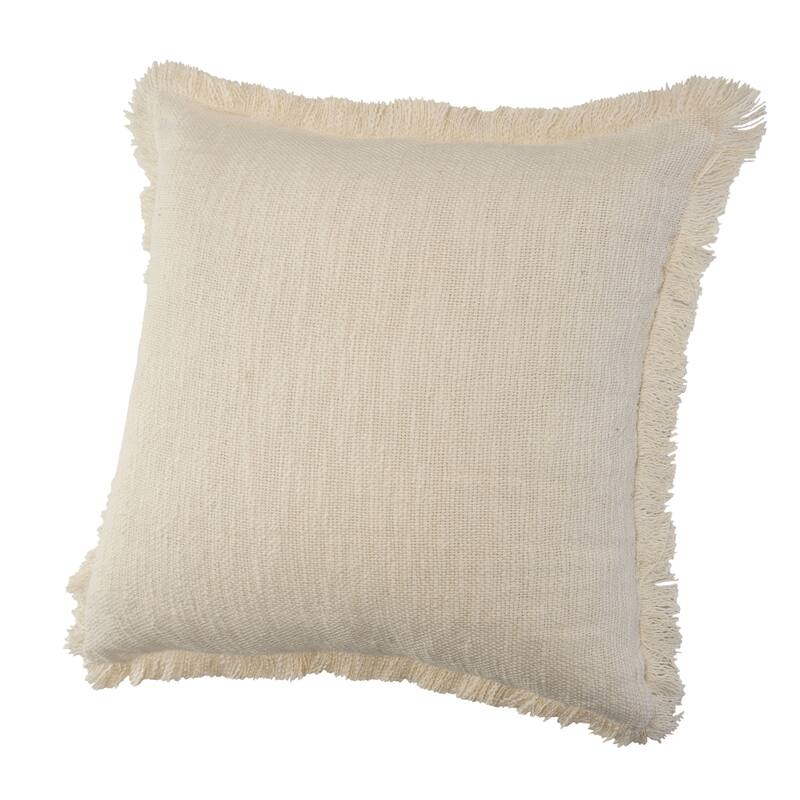 Hidalgo Solid Fringed Throw Pillow by Sevita