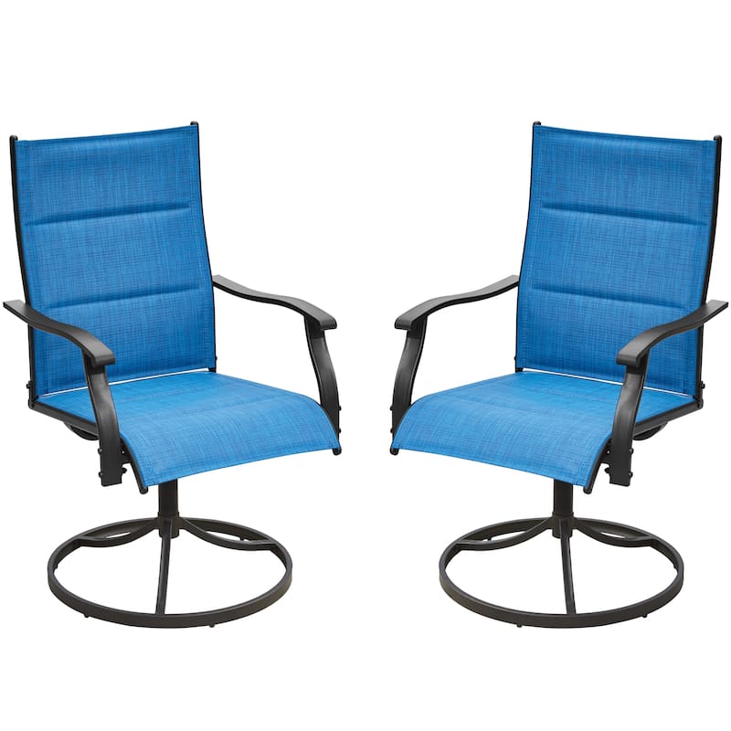 EROMMY Outdoor Swivel Patio Chairs 2/4 Pack, High-Back Textilene Dining Rocker Chairs with Metal Frame