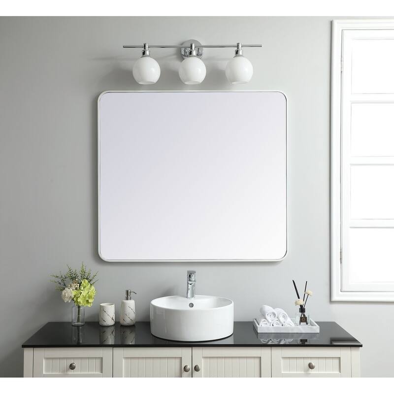 Ezra Soft Corner Metal Rectangular Mirror
