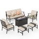 preview thumbnail 10 of 119, MAISON ARTS Outdoor Sofa Set 4/6-Piece Patio Conversation Set with 45'' Gas Fire Pit Table