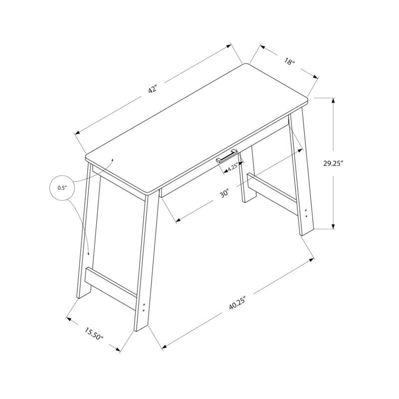 Stylish 42" Computer Desk with Closed Storage Drawer, Contemporary Design for Home Office, Laptop Workspace