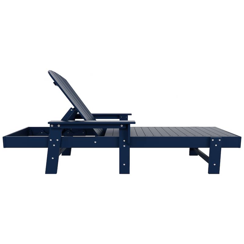 Polytrends Altura Poly Eco-Friendly All Weather Reclining Chaise Lounge with Arms (Set of 2)