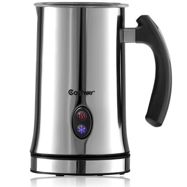 Costway Electric Automatic Milk Frother & Heater Steamer with Hot or Cold Milk Function - as pic