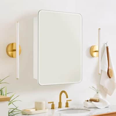 TEHOME Frameless Rectangle Recess & Surface Mount Cabinet with Mirror for Bathroom