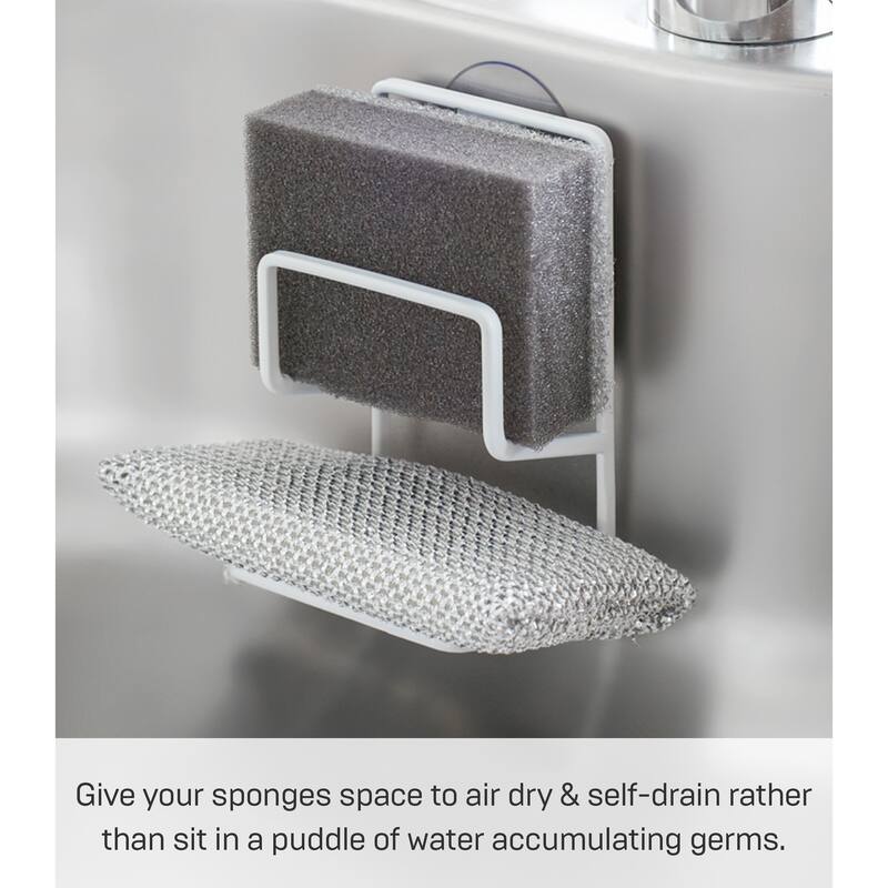Yamazaki Home Sponge Holder, Steel, Holds 1.1 lbs - L 2.48 x W 2.95 x H 5.0 inches