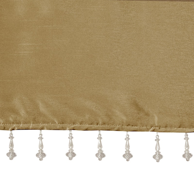 Madison Park Natalie Lightweight Faux Silk Valance with Beads - 50x26"