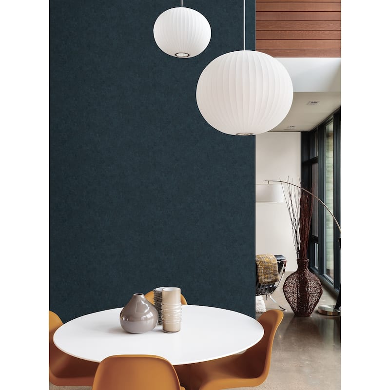 Advantage Ryu Indigo Cement Texture Wallpaper - 20.9in x 396in x 0.025in - 20.9in x 396in x 0.025in