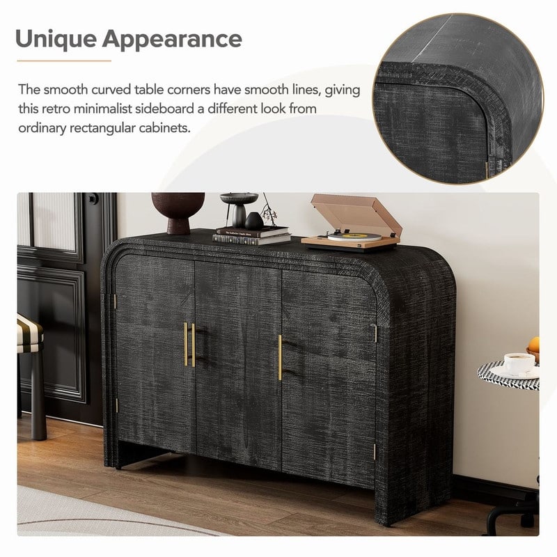 47.2''W Sideboard with Gold Handles and Adjustable Dividers