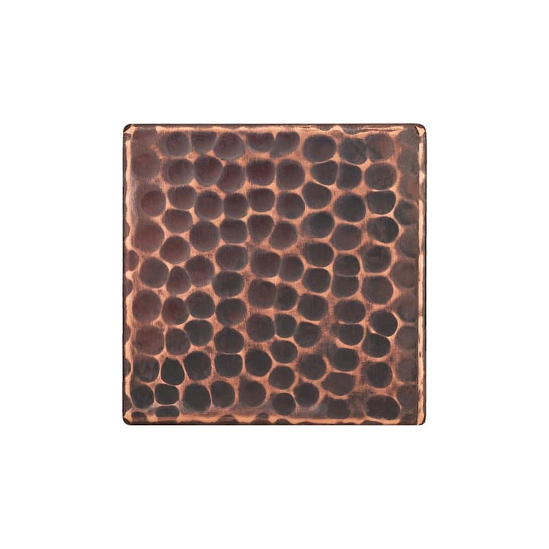 3" x 3" Hammered Copper Tile - Quantity 4 (T3DBH_PKG4)