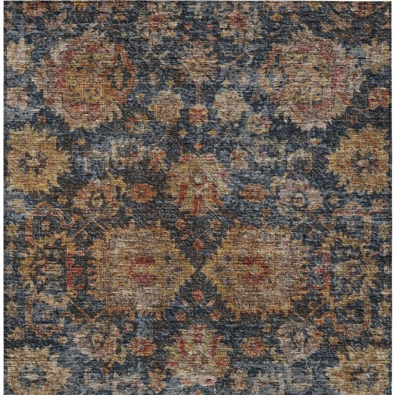 HomeRoots Damask Traditional Rectangle Outdoor Rug