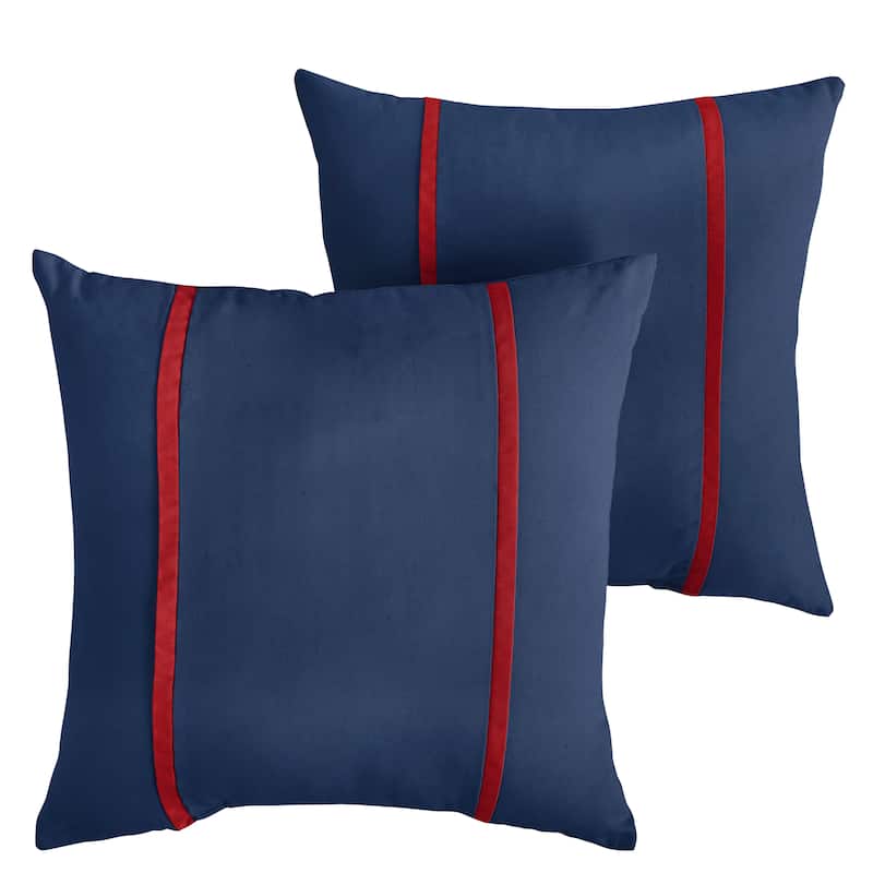 Sorra Home Sunbrella Outdoor Double Petite Flange Pillow Set of 2