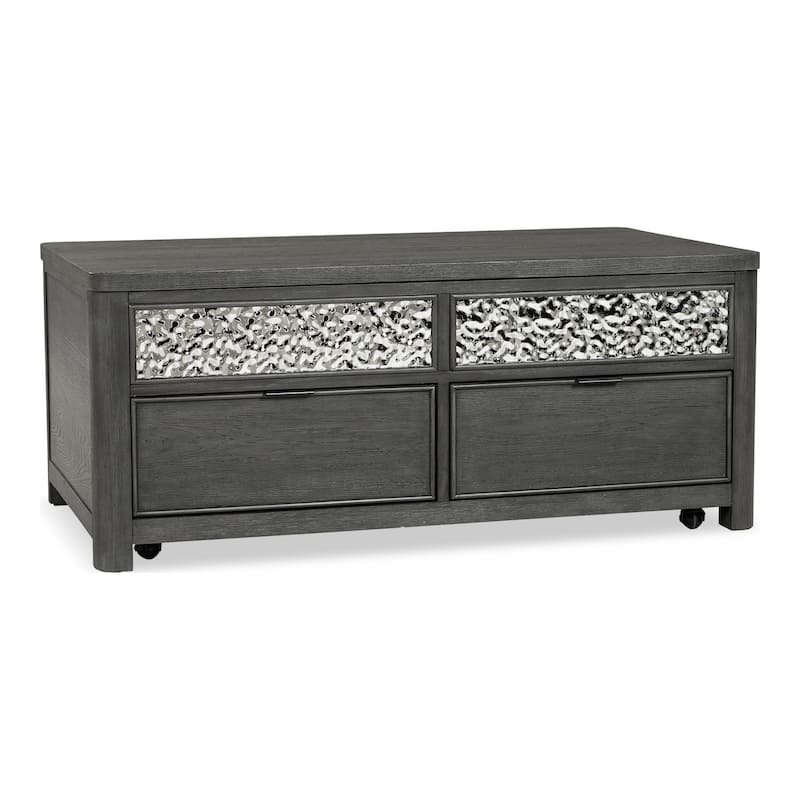 Furniture of America Piez Modern Ash Grey Wood Lift-Top Storage Coffee Table with Casters