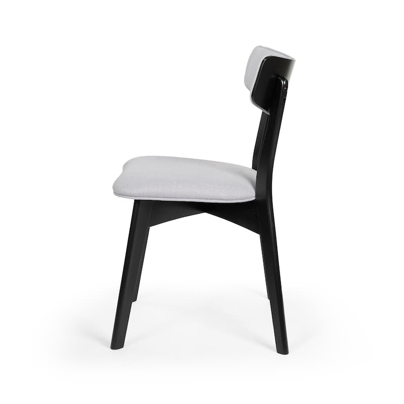 Chazz Mid-Century Modern Upholstered Rubberwood Dining Chairs (Set of 2) by Christopher Knight Home