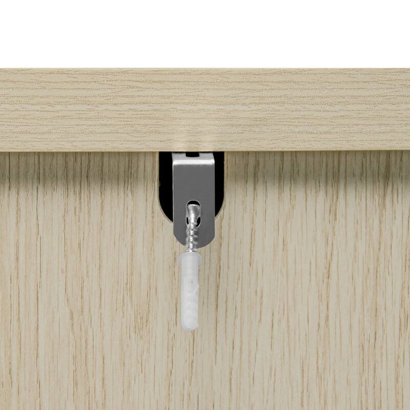3-Drawer Buffet Sideboard Cabinet with Natural Rope Decor, Adjustable Shelves and Waterproof Top for Kitchen or Entryway