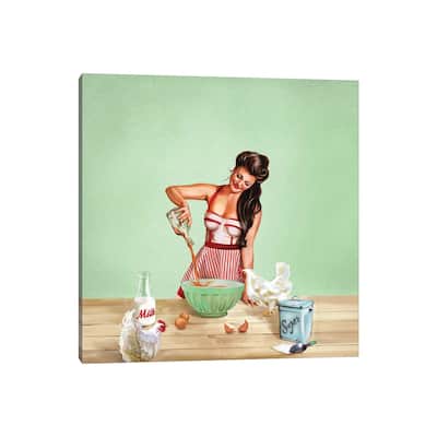iCanvas "Bourbon Chickens Pinup Tray" by The Whiskey Ginger Canvas Print