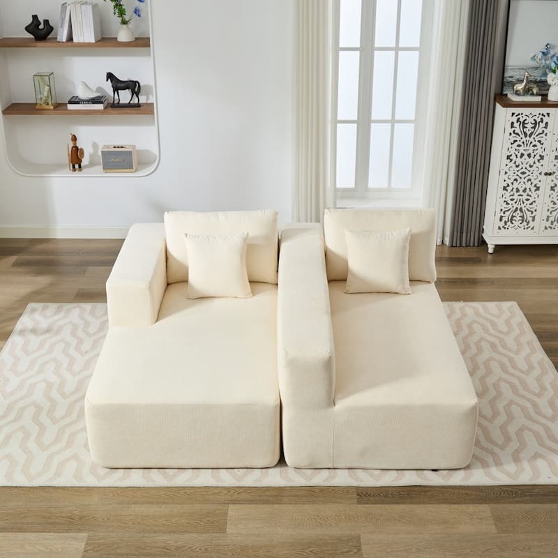 106.50" Relaxation Multifunctional Modular Reversible Sectional Sofa with Pillows