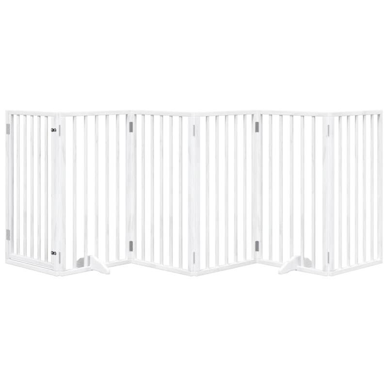 vidaXL Dog Gate Foldable Poplar Wood