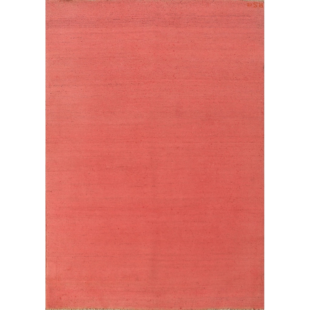 Pink Gabbeh Modern Rug Hand-Knotted Wool Carpet - 4'2" x 5'10"