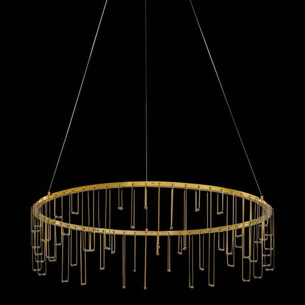 slide 2 of 4, Golden Lighting 5461-26 Lucerna 26" Wide Ring Chandelier Stainless Steel Gold