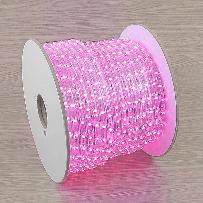 150 Foot LED Rope Light Spool, 1/2" Diameter, 120 Volt - Pink