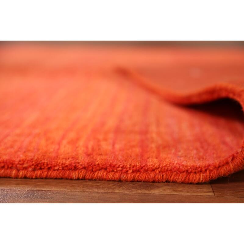 Hand Knotted Oriental 100% Wool Carpet Tribal Animal Pictorial Oranges & Rust Gabbeh Area Rug - 6' 6'' X 4' 6''