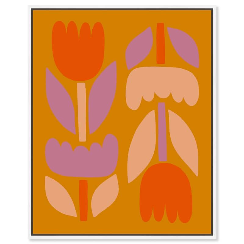 Tulips in Ochre Land Canvas by Art Remedy - 24" x 30" - White