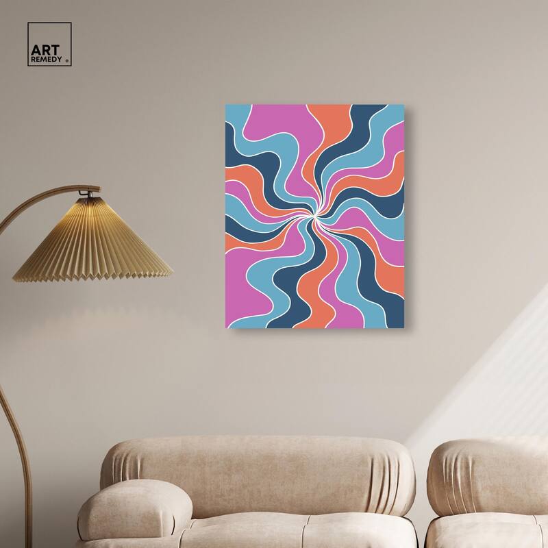 Carnaval Retro Curves Canvas by Art Remedy, Gallery Wrapped
