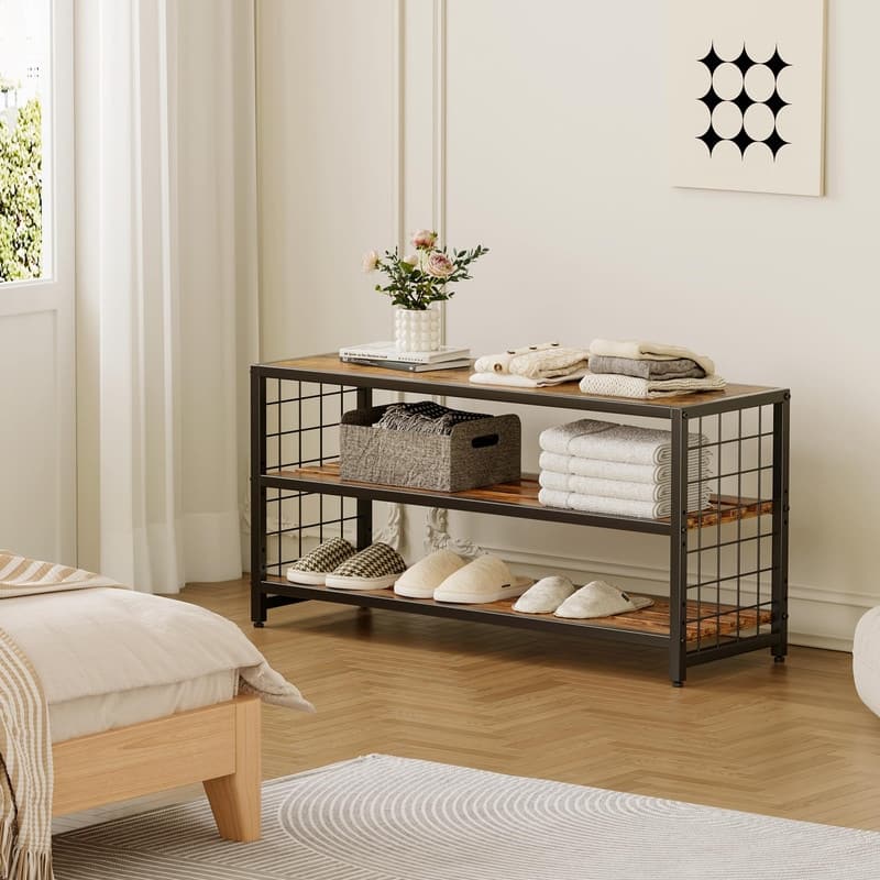 3-Tier Shoe Rack - 12.01"D x 30"W x 18.19"H