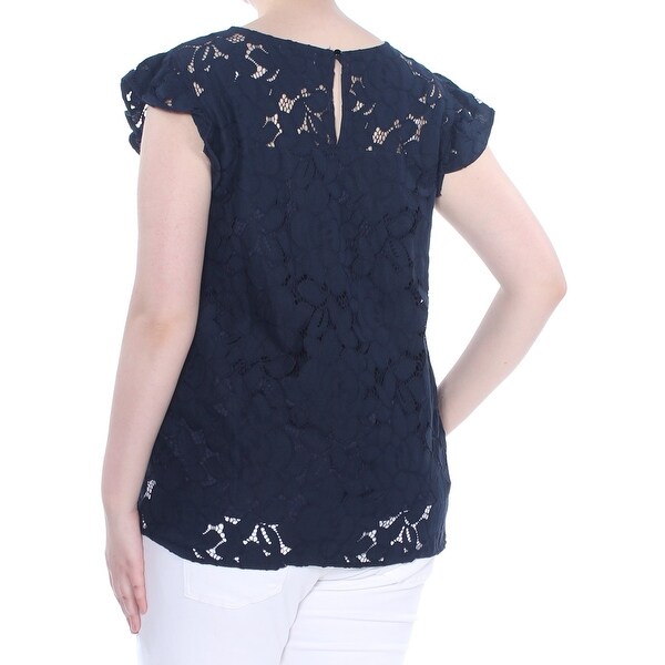 navy blue lace top plus size