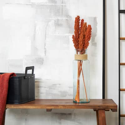 Orange Dried Plant Corn Maze Home Decor Natural Foliage with Long Stems