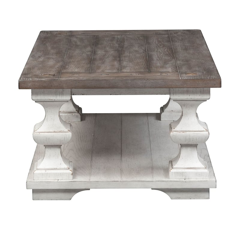 Sedona Heavy Distressed White with Gravel Cocktail Table
