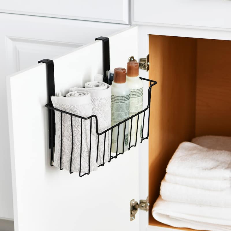 Household Essentials Over the Door Cut Out Metal Basket - 6.3"L x 10.6"W x 9.1"H