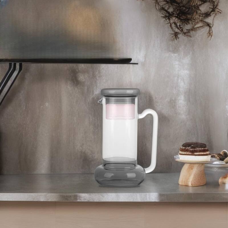 Elle Decor Bedside Pitcher Set Carafe with Cup - 32-Ounce Carafe