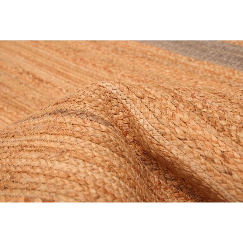 ECARPETGALLERY Braided Weave Palas Denizli Tan Jute Rug - 4'8 x 6'6
