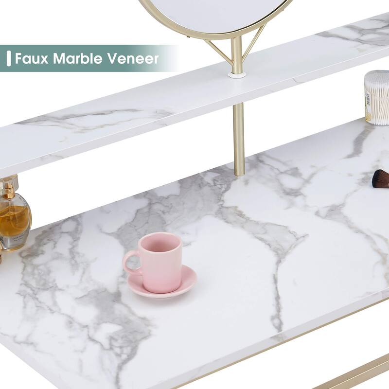 ivinta Makeup Vanity with Mirror, Small Vanity Desk for Bedroom, Dressing Room - White