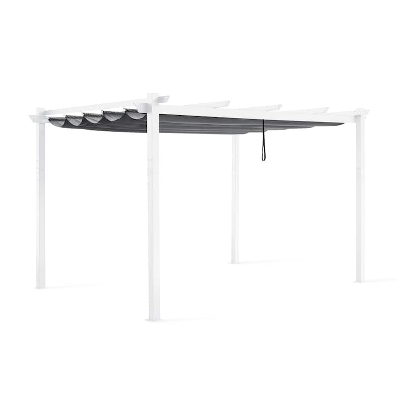 Outdoor Pergola with Retractable Canopy Cover, Pavilion Grill Gazebo