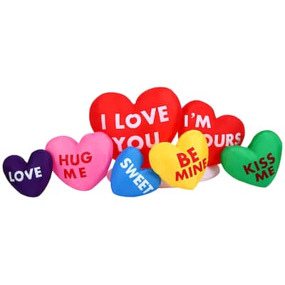 Fraser Hill Farm 6-Ft. Light Up Valentine's Day Heart Shaped Candy Inflatable