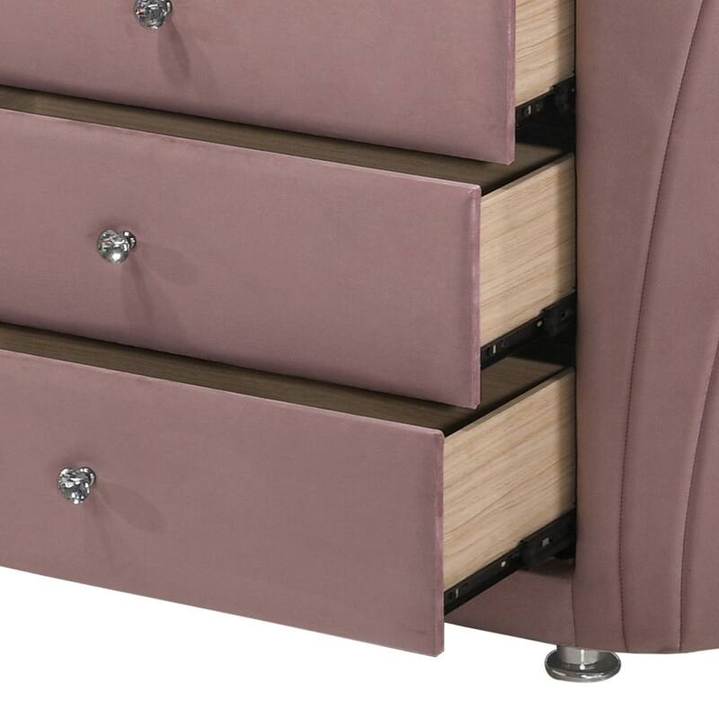 Kristia Pink Chest with Mirror Top and Metal Leg