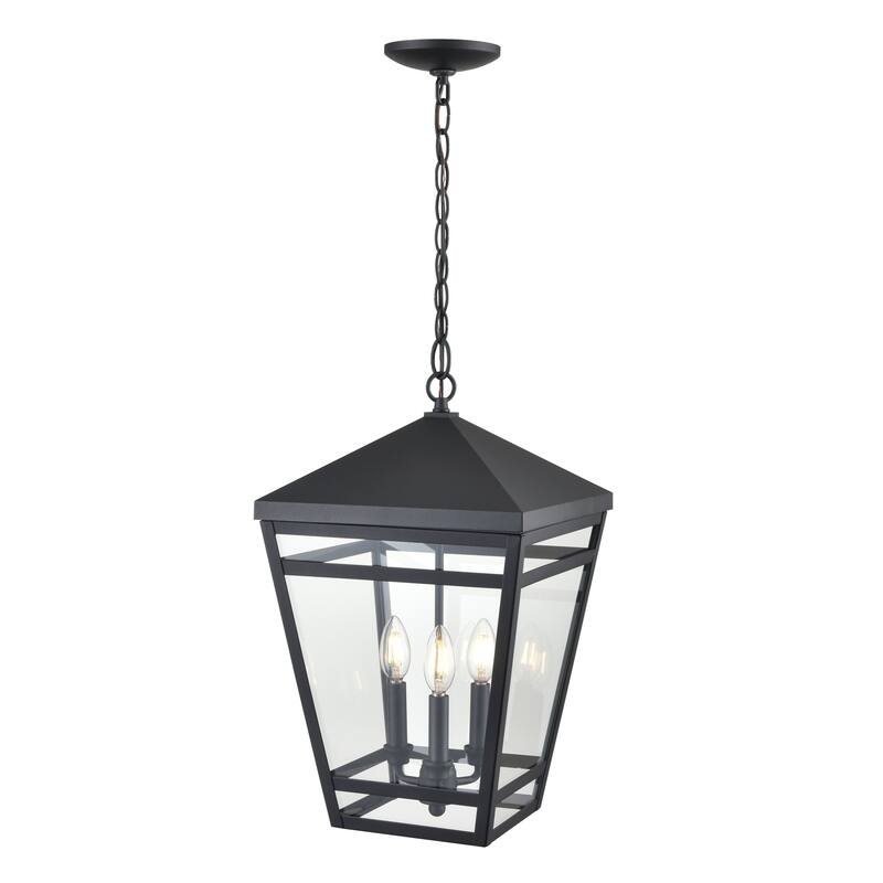 Seager 3-Light Outdoor Hanging Lantern Textured Black - Textured Black