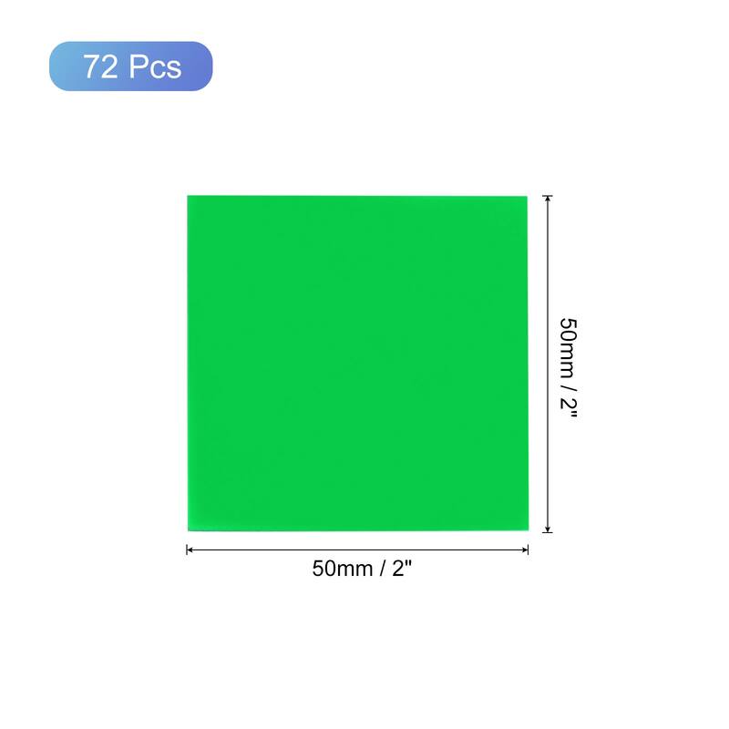 72Pcs Mosaic Mirror Tiles, Self-Adhesive Glass Stickers - Green - 50x50mm