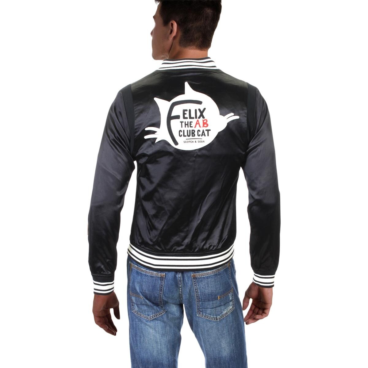 Shop Scotch Soda Mens Felix Bomber Jacket Spring Satin S