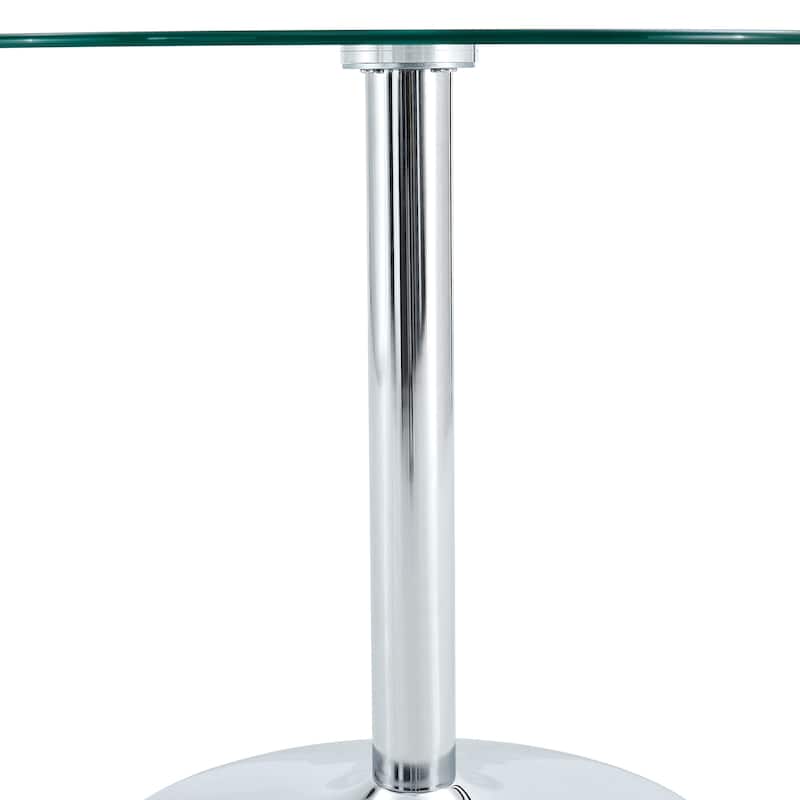 Diameter Glass Top And A Modern, Minimalist Round Dining Table With Metal Legs