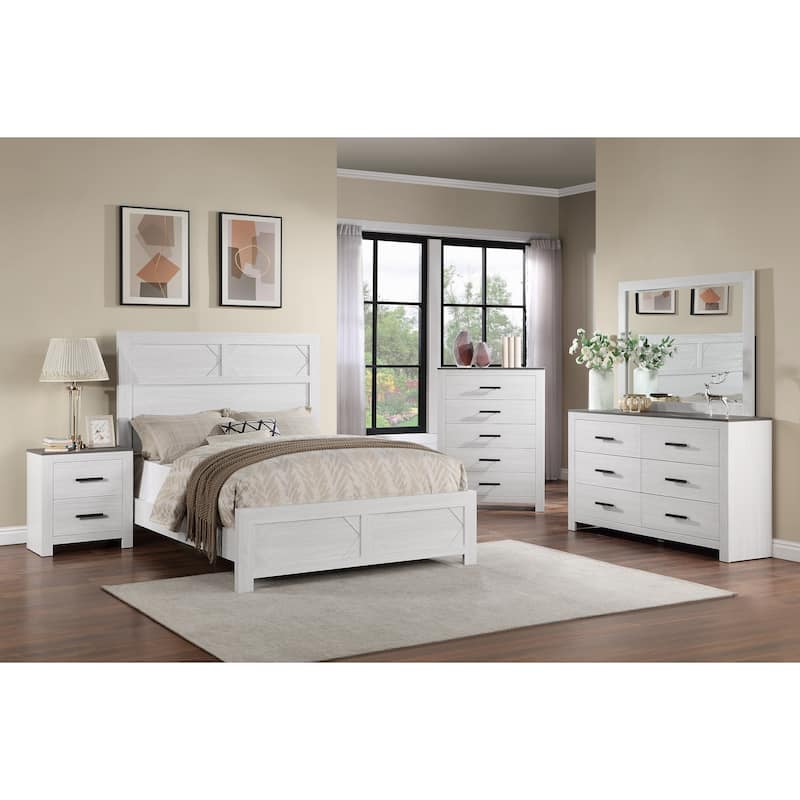 Nightstand Paper veneer Bedroom Furniture 2-Drawers Bedside Table
