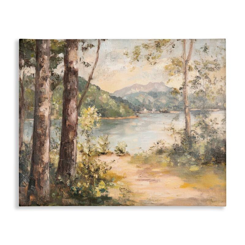 Stupell Peaceful Lakeside Landscape Canvas Wall Art Design By Petal Prints Design - 40 x 30
