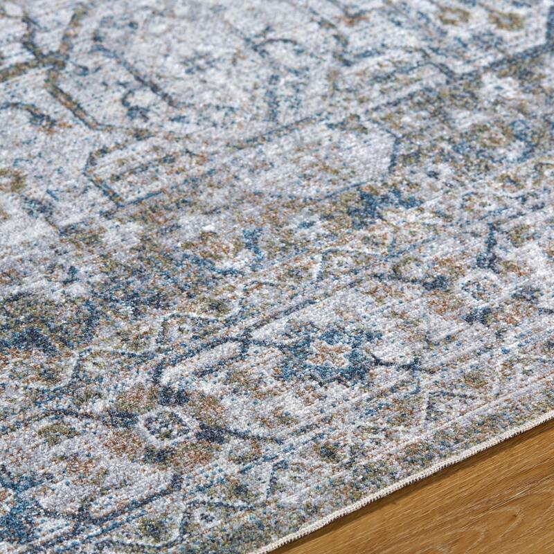 Livabliss Transitional Lillian Medallion Washable Area Rug