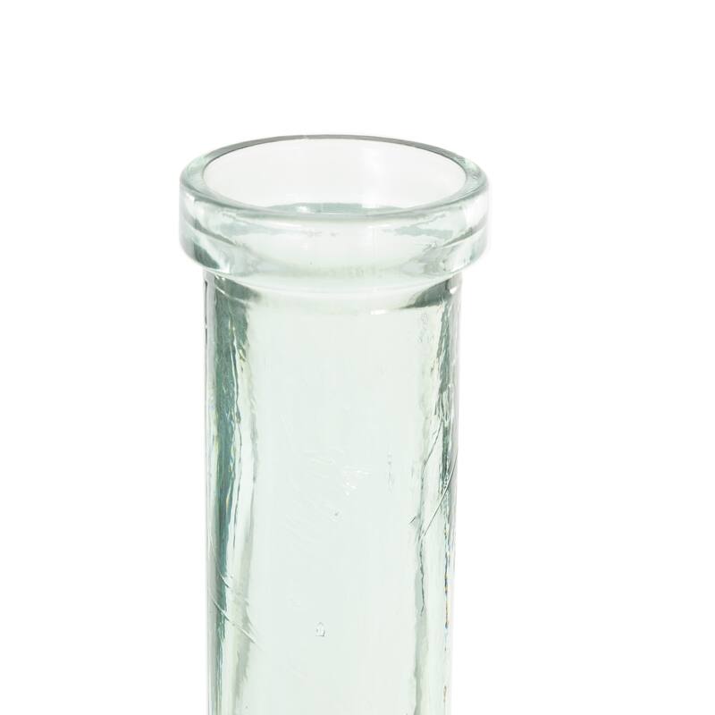 Teal Recycled Glass Handmade Tall Ombre Floor Vase