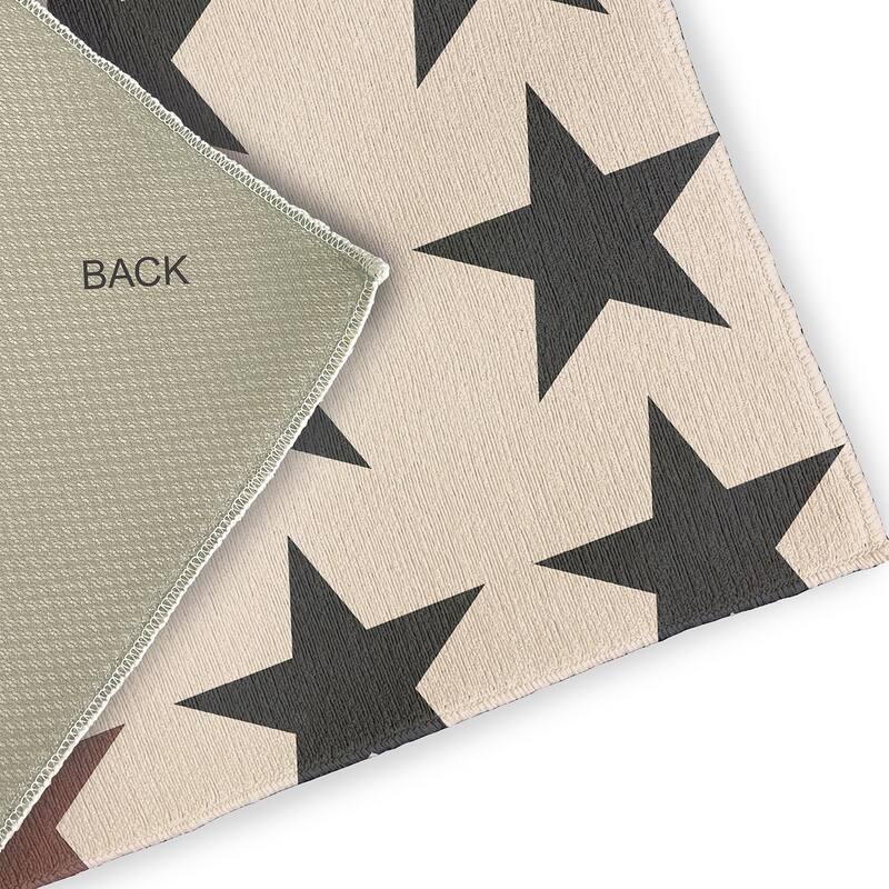Stars with Blue and Red Americana Chenille Area Rug