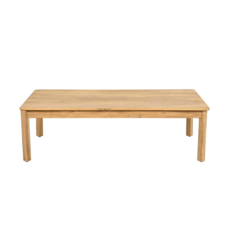 Christopher Knight Home - Rowan 2-Piece Outdoor Acacia Wood Loveseat Set with Woven Rope Accents & Coffee Table